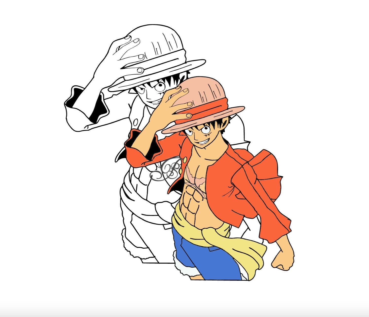 Luffy One Piece Digital Download Anime Svg Anime Print 