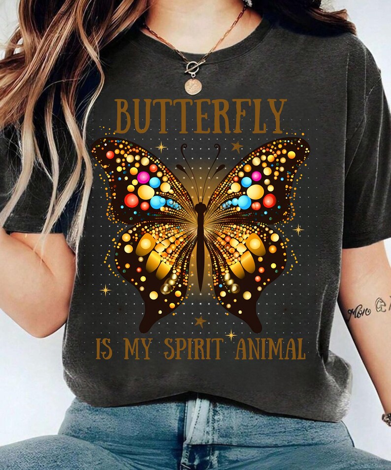 Butterfly is My Spirit Animal PNG, Glitter Butterfly PNG, Boho Quote ...