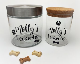 Personalisierte Leckerlidose | Leckerchen Dose | Vorratsglas für Leckerlis | Geschenk für Hundebesitzer | für Herrchen und Frauchen