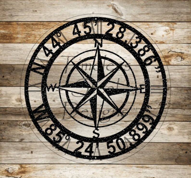 Compass Rose With Rose/nautical Compass Etsy