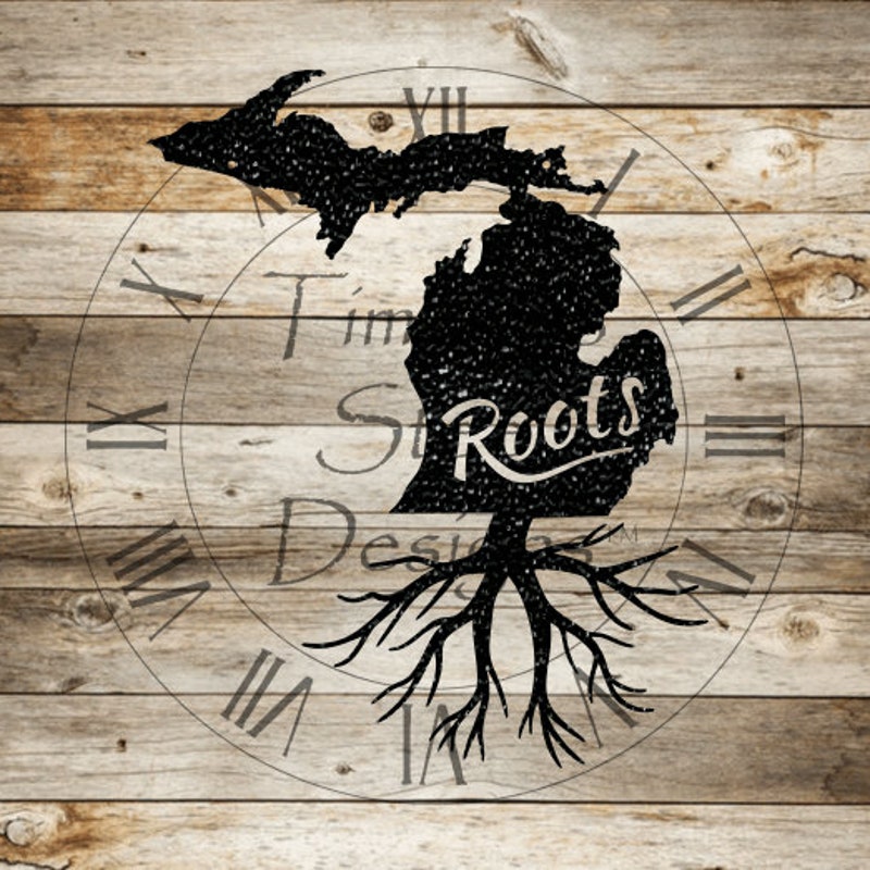 Michigan With Roots Design Michigan - Etsy