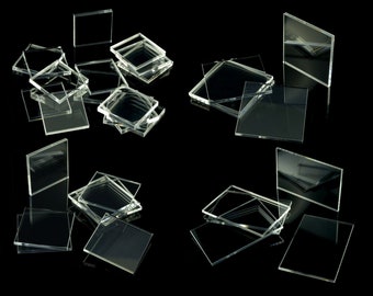 Clear Square & Rectangular Acrylic Miniature Bases 2 mm Thick Transparent Wargaming Bases for Tabletop Miniatures