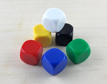 Blank Dry Erase 16mm Dice  - Smooth, Unmarked, Dry Erase and Permanent Marker Friendly Customizable D6 for Games and Education