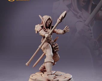 Elf Female Mage Wizard Spellcaster Sorcerer 3d Print and Painting DnD Pathfinder Fantasy Rpg Tabletop Ttrpg Npc