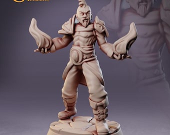 Male Wizard Mage Spellcaster Sorcerer Priest 3d Print and Painting DnD Pathfinder Fantasy Rpg Tabletop Ttrpg Npc