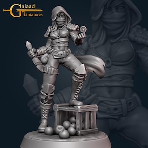 Female Rogue Thief Bandit 3d Print and Painting DnD Pathfinder Fantasy Rpg Tabletop Ttrpg Npc
