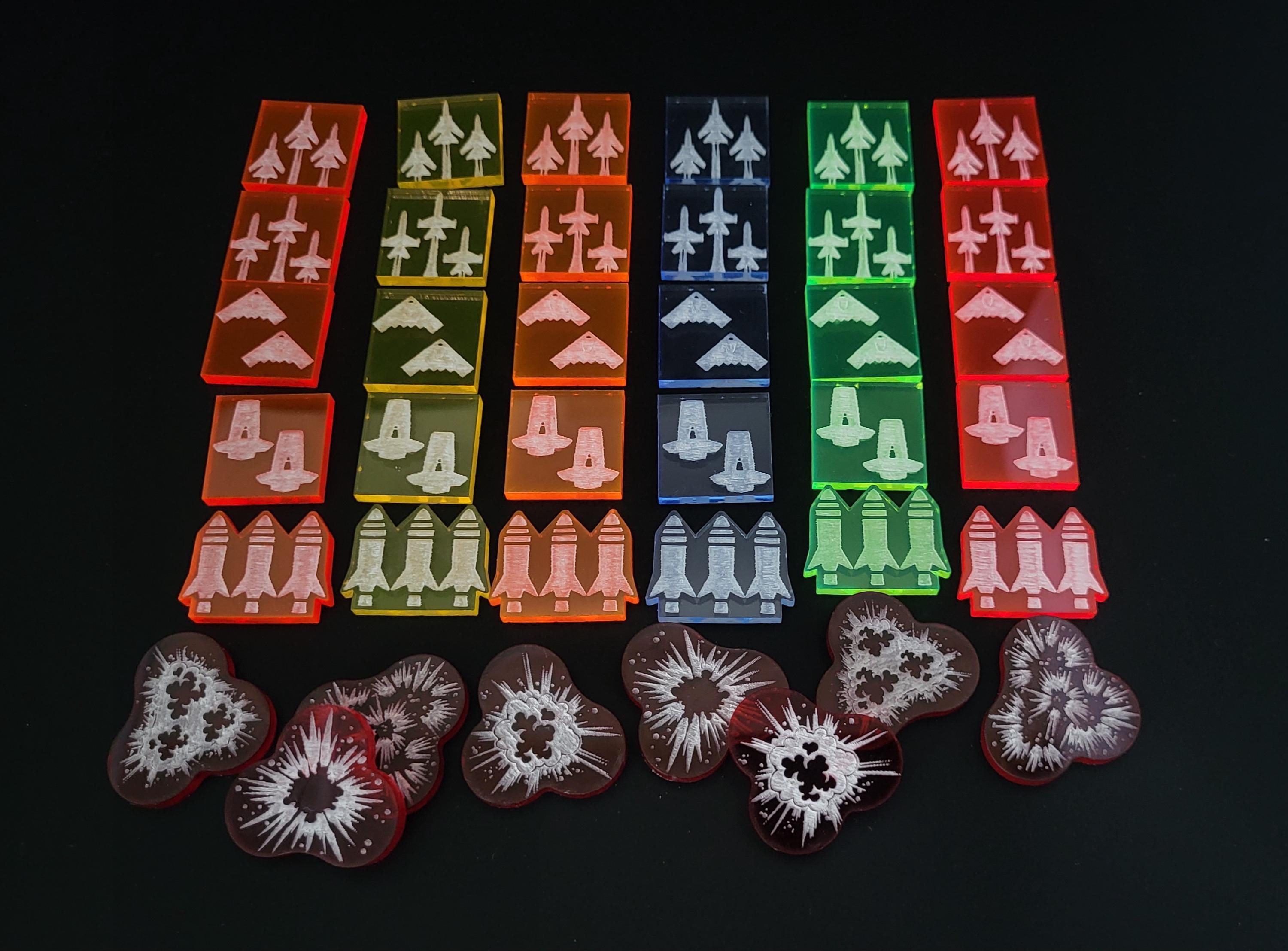 Battlefleet Gothic Armada Dropfleet Commander Tokens – Fighters, Bombers, Torpedoes, Assault Boats & Damage – 20mm Size, Multi-Color