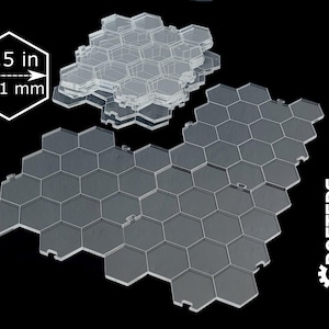 9 PCS 1.5 inch grid dry-erase hexagon modular transparent acrylic RPG board 1