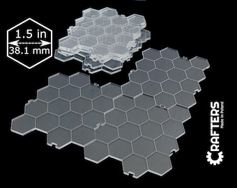 9 PCS 1.5 inch grid dry-erase hexagon modular transparent acrylic RPG board 1