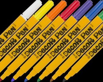 High-quality SEMI-PERMANENT decorating markers for ceramics glass plastics foils tokens and map tiles RPG Dungeons and Dragons Pathfinder