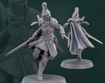 Male Knight Warior Fighter with a sword 3d Print and Painting DnD Pathfinder Fantasy Rpg Tabletop Ttrpg Npc