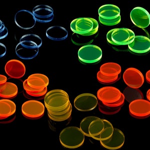 10 fichas FLUO de borrado en seco, fichas de recursos, fichas de monstruo para juegos de rol, juegos de mesa, juegos de guerra