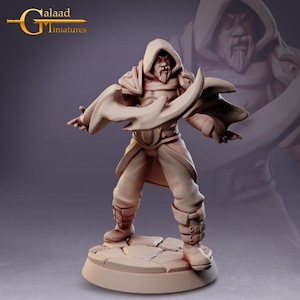 Male Mage Wizard Spellcaster Sorcerer Human 3d Print and Painting DnD Pathfinder Fantasy Rpg Tabletop Ttrpg Npc
