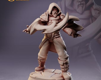 Male Mage Wizard Spellcaster Sorcerer Human 3d Print and Painting DnD Pathfinder Fantasy Rpg Tabletop Ttrpg Npc