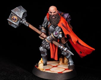 One-Off Pro Painted Human Paladin Miniature – Warhammer Knight Warrior for DnD RPG Pathfinder
