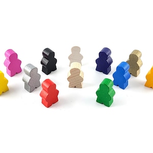 Meeple de madera de 12 colores, 24 mm (0,94 pulgadas), ficha de recurso, juego de mesa de rol PnP