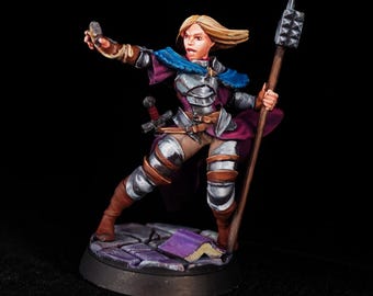 One-Off Pro Painted Female Cleric Miniature – Human Battle Priest for DnD RPG Pathfinder