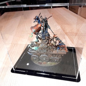 Display Case clear acrylic, folding, black base, no glue required