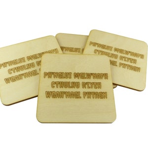 4 PCS Cup Coasters Cthulhu Fhtagn