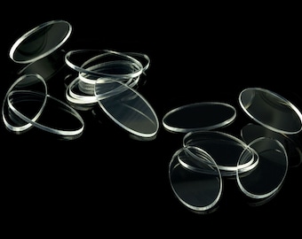Clear 3mm Acrylic Bases Ellipse Oval for Age of Sigmar Warhammer Dungeons and Dragons Pathfinder TTRPG War games Board games