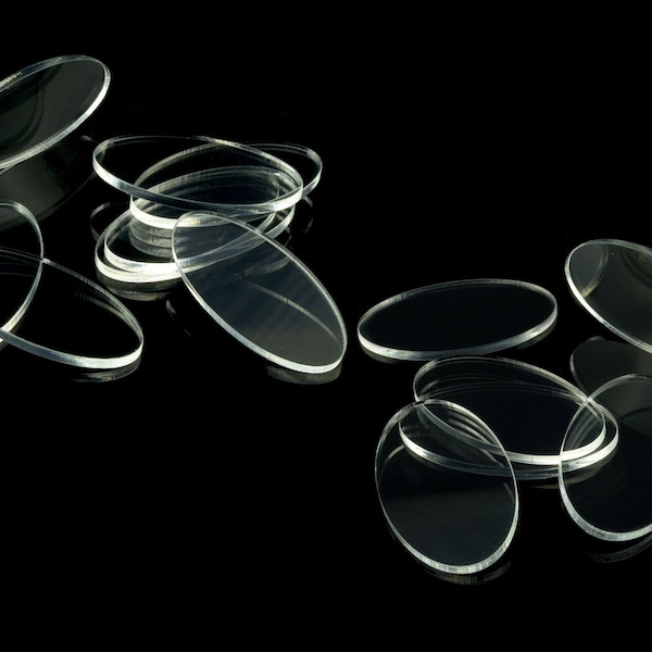 3mm Clear Acrylic Bases Ellipse Oval