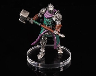 Pro-Painted 28mm Armored Knight Miniature | 25mm Base | RPG DnD Pathfinder | Heavy Armor | Warhammer | Transparent Base
