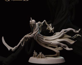 Specter Ghost Wraith Miniature - Ghostly Fantasy RPG Figure 3d Print and Painting DnD Pathfinder Fantasy Ttrpg Npc