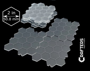 9 PCS 2 inch grid dry-erase hexagon modular transparent acrylic RPG board 1