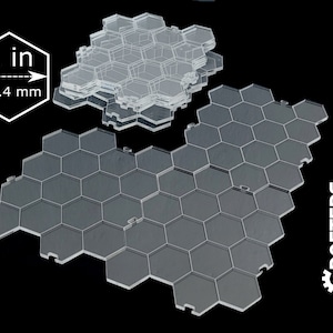 9 PCS 1 polegada grade apagável a seco hexágono modular transparente acrílico RPG quadro 1