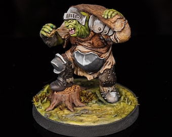 Pro-Painted Armored Ogre Brute Miniature | 1.57" Base | Display or RPG Boss | High Detail | Premium Painted Figure
