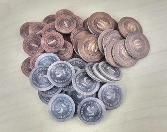 Game Coins – Punchboard Tokens in 1, 5, 10 Denominations – Universal Currency for Board Games & RPGs