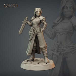 Female Thief Rogue Assassin Bandit 3d Print and Painting DnD Pathfinder Fantasy RPG NPC