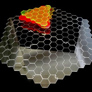 Satz von 24 Elementen Hexagon Grid trocken abwischbaren modularen Acryl-Hexhex-Board Map Tiles Abstrakte Spiele RPG Kriegsspiele Dungeons n Dragons Pathfinder