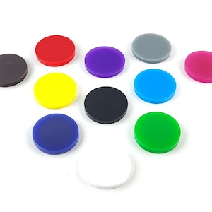 10/20 jetons de couleur effaçables à sec, 22 mm 0,87 pouces 55/64 pouces 15 mm 0,59 pouces 9/16 pouces opaque Monster Token Resource Jeton pour jeu de société RPG Jeu de guerre