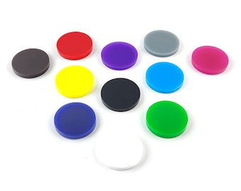 Color tokens dry-erase, 25.4mm 1in 22mm 0.87in 15mm 0.59in opaque Monster Token Resource Token for RPG Board Game War Game