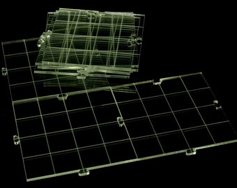 9 PCS dry-erase modular transparent acrylic RPG board 1 inch grid