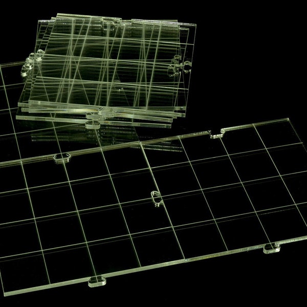 Scheda RPG in acrilico trasparente modulare da 9 pezzi, cancellabile a secco, con griglia da 1 pollice
