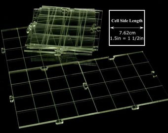 9 PCS dry-erase modular transparent acrylic RPG board 1.5 inch grid Map Tiles Dungeon Tiles modular map tiles DnD Pathfinder RPG map