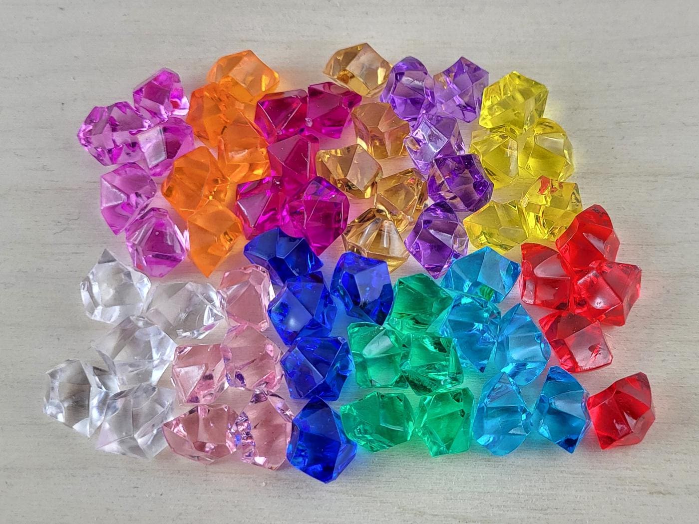 Multicolor Acrylic Crystal Game Tokens - RPG, Board Game, Wargame Markers - Magic Gems, Resource Tokens, Damage Counters