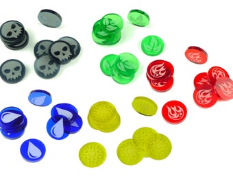 10 PCS Elemental Tokens Resource Token Monster Token for RPG Board Game War Game