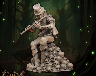 Mordecai Gravesend Miniature – Dark Bard for Dungeons and Dragons, Pathfinder, and Grim Fantasy Tabletop RPGs