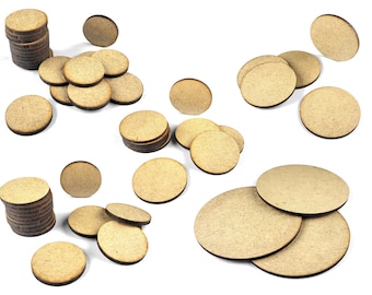 3mm Miniature HDF Bases Various sizes 25 mm (20 PCS) 30 mm (15) 32 mm (15) 40 mm (10) 50 mm (10) 55 mm (5) 60 (5) 80 (3)