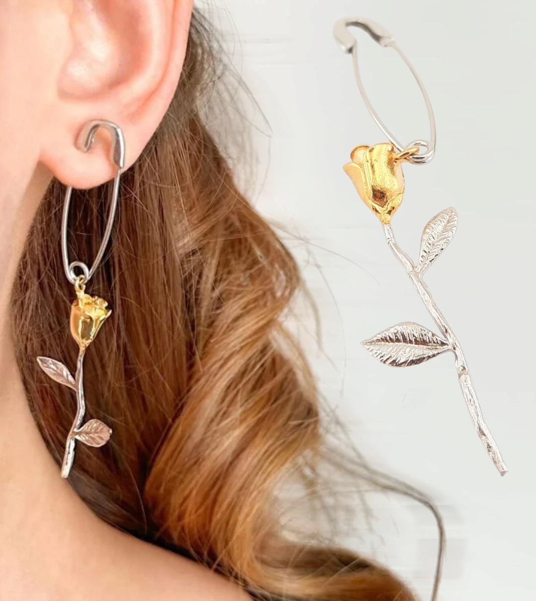 14gold plated 925 silver Autantic Şahmaran Şahsu Hooked Earring (single) -perfect gifts Earring minimalist,bohemian Mothers day gift unique,