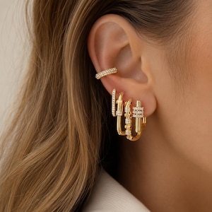 14k  gold plated 925sterling  silver serenay sarıkaya earring  handmade Gifts trend jewelry