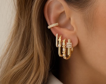 14k  gold plated 925sterling  silver serenay sarıkaya earring  handmade Gifts trend jewelry
