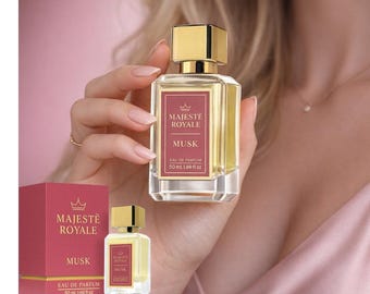 Perfume feminino Majeste Royal Misk Amber | Almíscar floral atalcado e âmbar | Fragrância feminina de luxo e longa duração