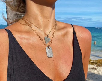 Pave Diamond Heart on a gold filed chain