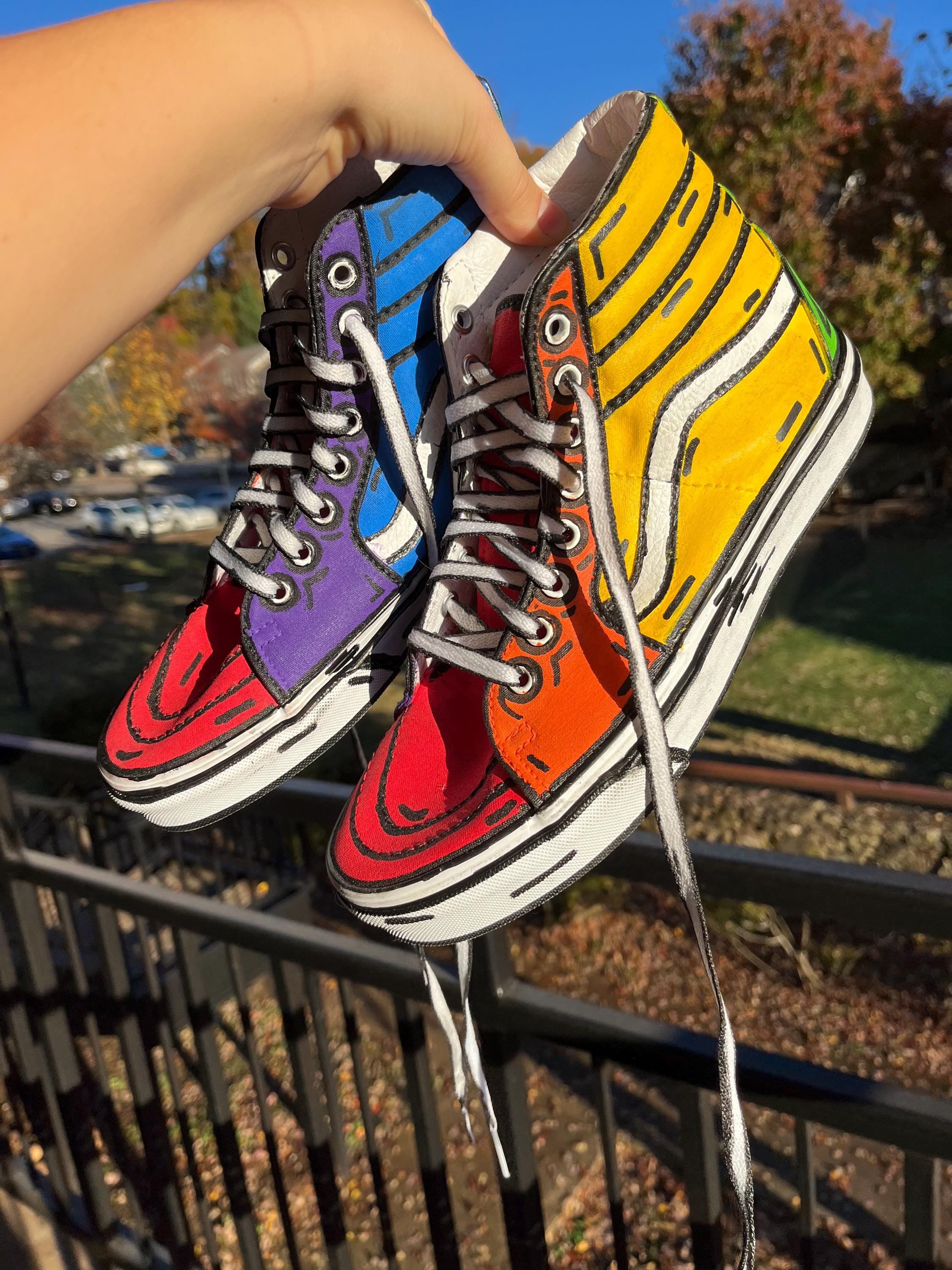 Rainbow Cartoon Style Shoes - Etsy