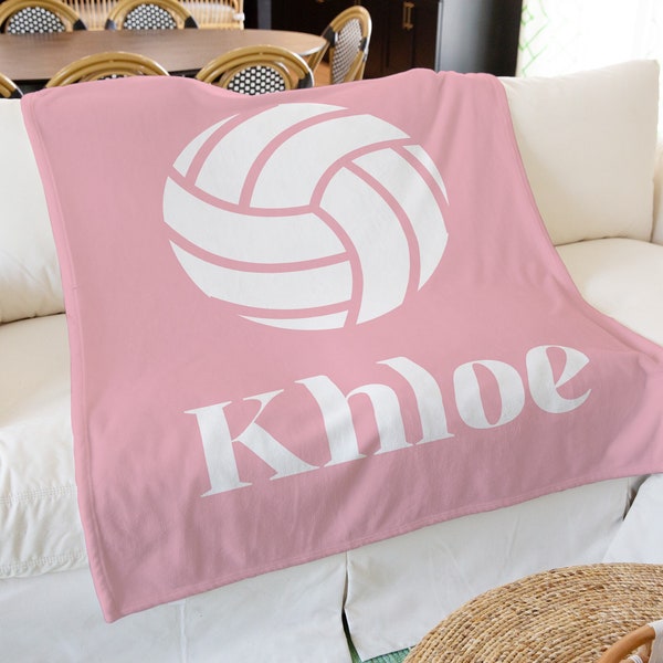 Personalized Volleyball Blanket, Custom Name Blanket, Soft Fleece Throw Blankets, Custom Volleyball Blanket, Gift for Volleyball Players