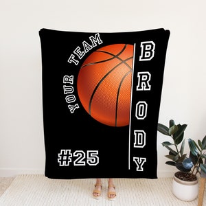 Personalized Basketball Blanket, Custom Name Blanket, Soft Fleece Throw Blankets, Custom Basketball Blanket, Gift for Basketball Players